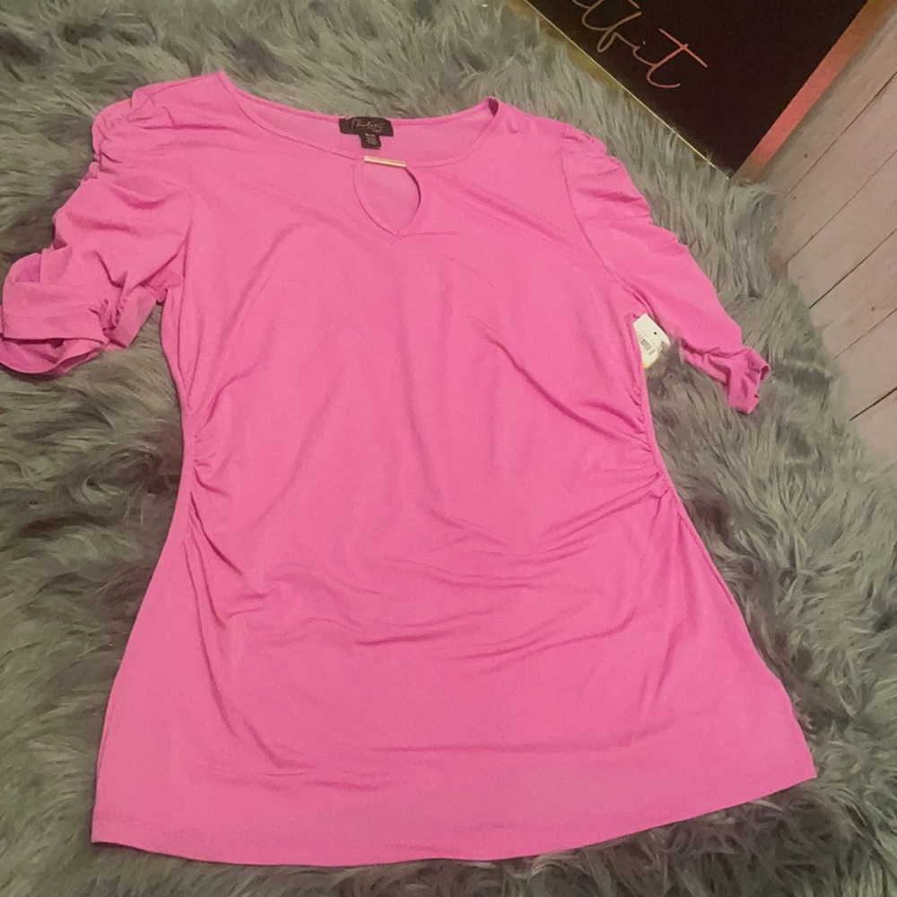 Thalía Sodi Split Neck Tunic Top